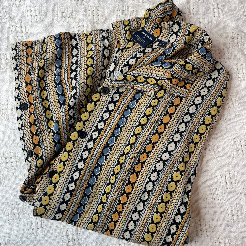 Pacsun Western Hippie Short Sleeve Button Up Shirt Festival - Picture 5 of 6